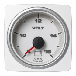 Veratron AcquaLink Voltmeter 8-16V Weiß 52mm