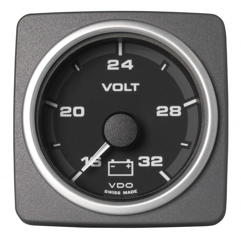 Veratron AcquaLink Voltmeter 18-32V Black 52mm