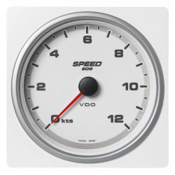 Veratron AcquaLink - 110mm White Speedometer SOG 12 Kn-Kmh-Mph - 12-24V
