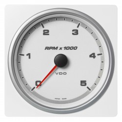 Veratron AcquaLink - 110mm White Tachometer Master 5000 RPM - 12-24V