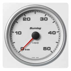 Veratron AcquaLink - 110mm White Speedometer LOG 35 Kn-Kmh-Mph - 12-24V