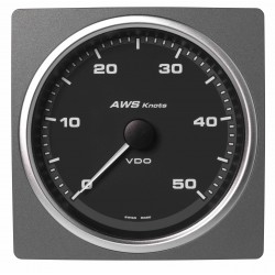 Veratron AcquaLink - 110mm Black Speedometer Wind 50Kn - 12-24V