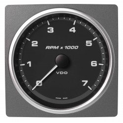 Veratron AcquaLink - 110mm Black Tachometer Master 7000 RPM - 12-24V