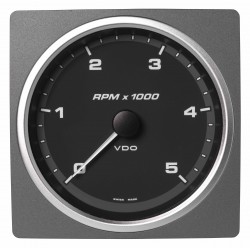 Veratron AcquaLink - 110mm Black Tachometer Master 5000 RPM - 12-24V