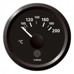 Veratron ViewLine Cylinder Temperature 200°C Black 52mm
