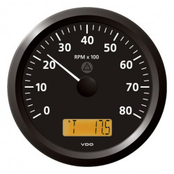 VDO ViewLine Tachometer 8.000 RPM Black 110mm