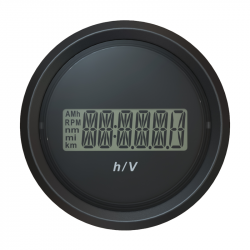Veratron ViewLine - 52mm Schwarz Combi Voltmeter + Stundenzähler - 9-48V SLTB