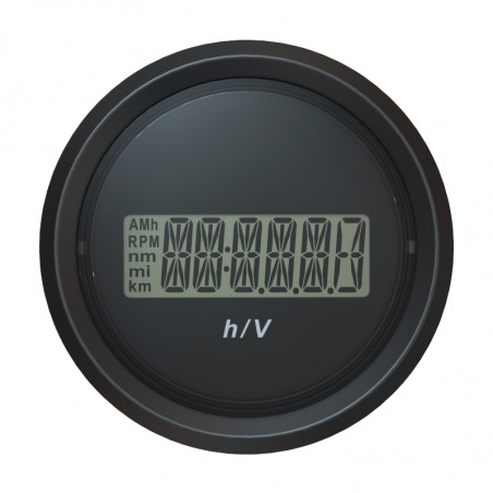 Veratron ViewLine - 52mm Schwarz Combi Voltmeter + Stundenzähler - 9-48V SLTB