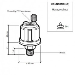VDO Pressure sender 0-16 Bar - M14