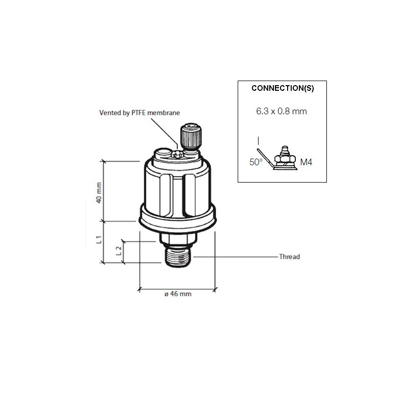 VDO Pressure sender 0-10 Bar – R1/8 DIN 2999