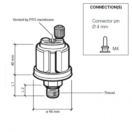 VDO Pressure sender 0-3 Bar - M12