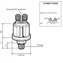 VDO Pressure sender 0-5 Bar – R1/8 DIN 2999