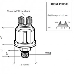 VDO Pressure sender 0-25 Bar - M18