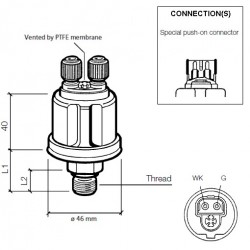 VDO Pressure sender 0-10 Bar - M14
