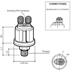 VDO Pressure sender 0-5 Bar - M14