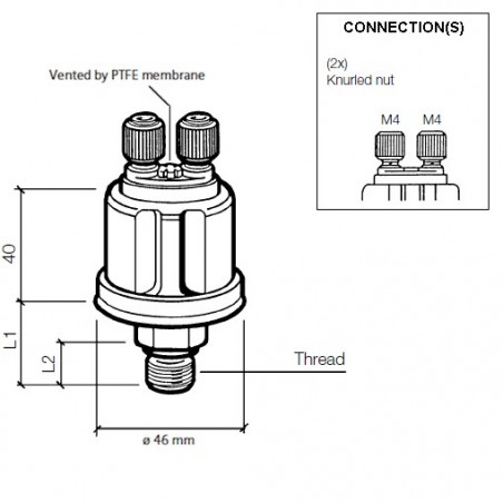 VDO Pressure sender 0-10 Bar - M18