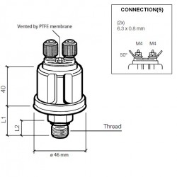 VDO Pressure sender 0-2 Bar - M12