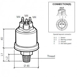 VDO Pressure sender 0-10 Bar - M12
