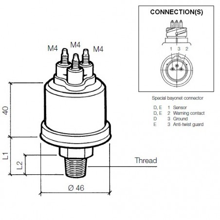 VDO Pressure sender 0-16 Bar - M18